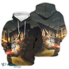 Cross Hoodies Human Hand Beside Light Cross With Night City Print 3D Hoodie Cross Gift