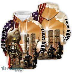 Custom Gift Patriot Day 3D Hoodie Heaven Firefighter Prayer Twin Towers Oil Painting Patriot Day Gifts Unisex 3D Hoodie