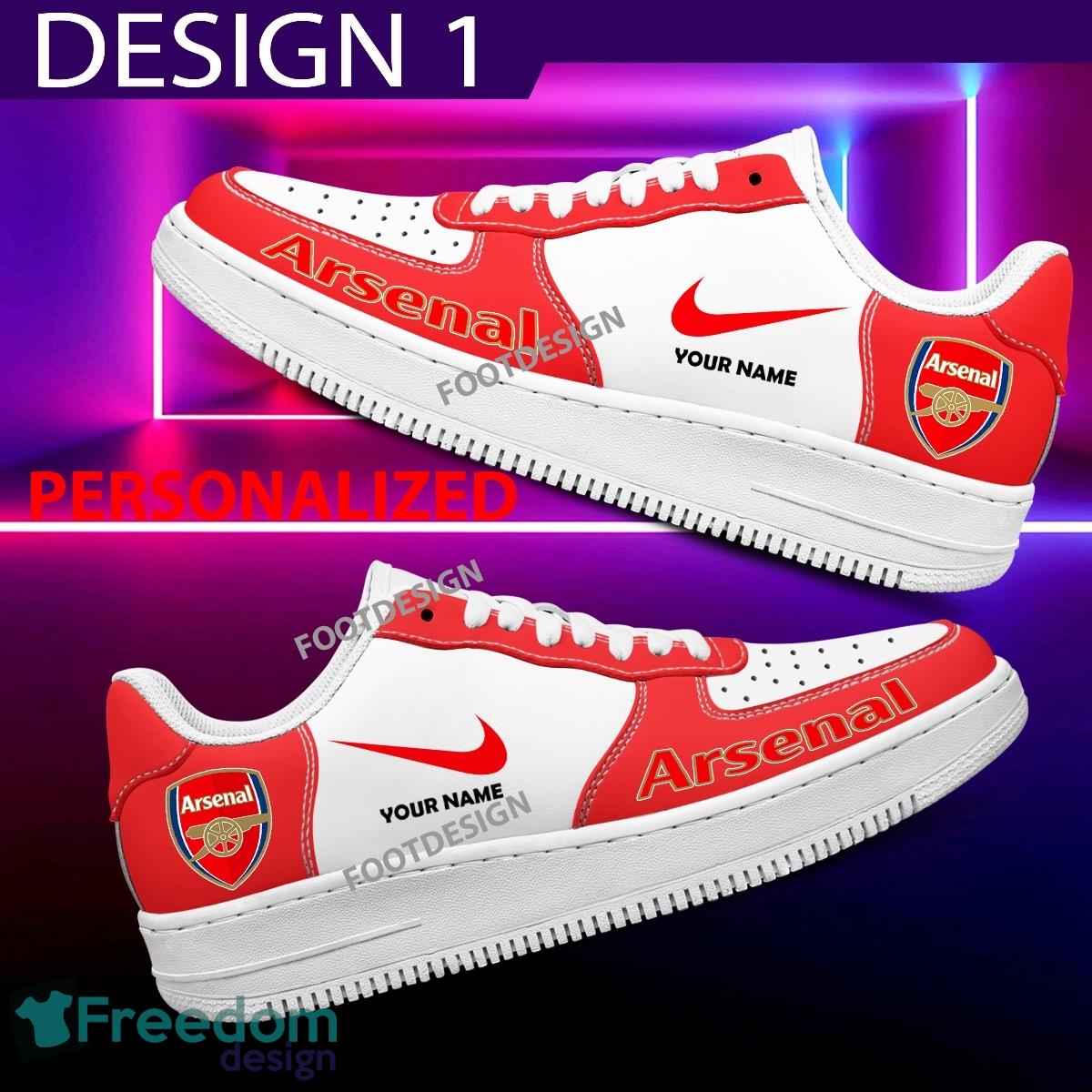 Custom Name Arsenal Teams Air Force 1 Shoes Design Gift AF1 Sneaker For Fans image Custom Name Arsenal Teams Air Force 1 Shoes Design Gift AF1 Sneaker For Fans - Arsenal Air Force 1 Sneaker Personalized Style 1