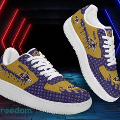 Custom Name Baltimore Ravens Drip Sneakers Air Force Shoes For Fans Custom Name