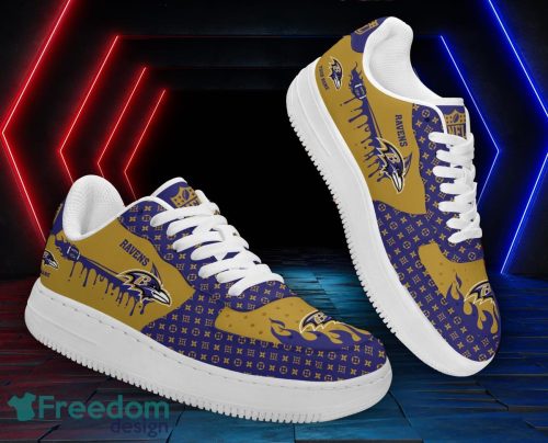 Custom Name Baltimore Ravens Drip Sneakers Air Force Shoes For Fans Custom Name Product Photo 1