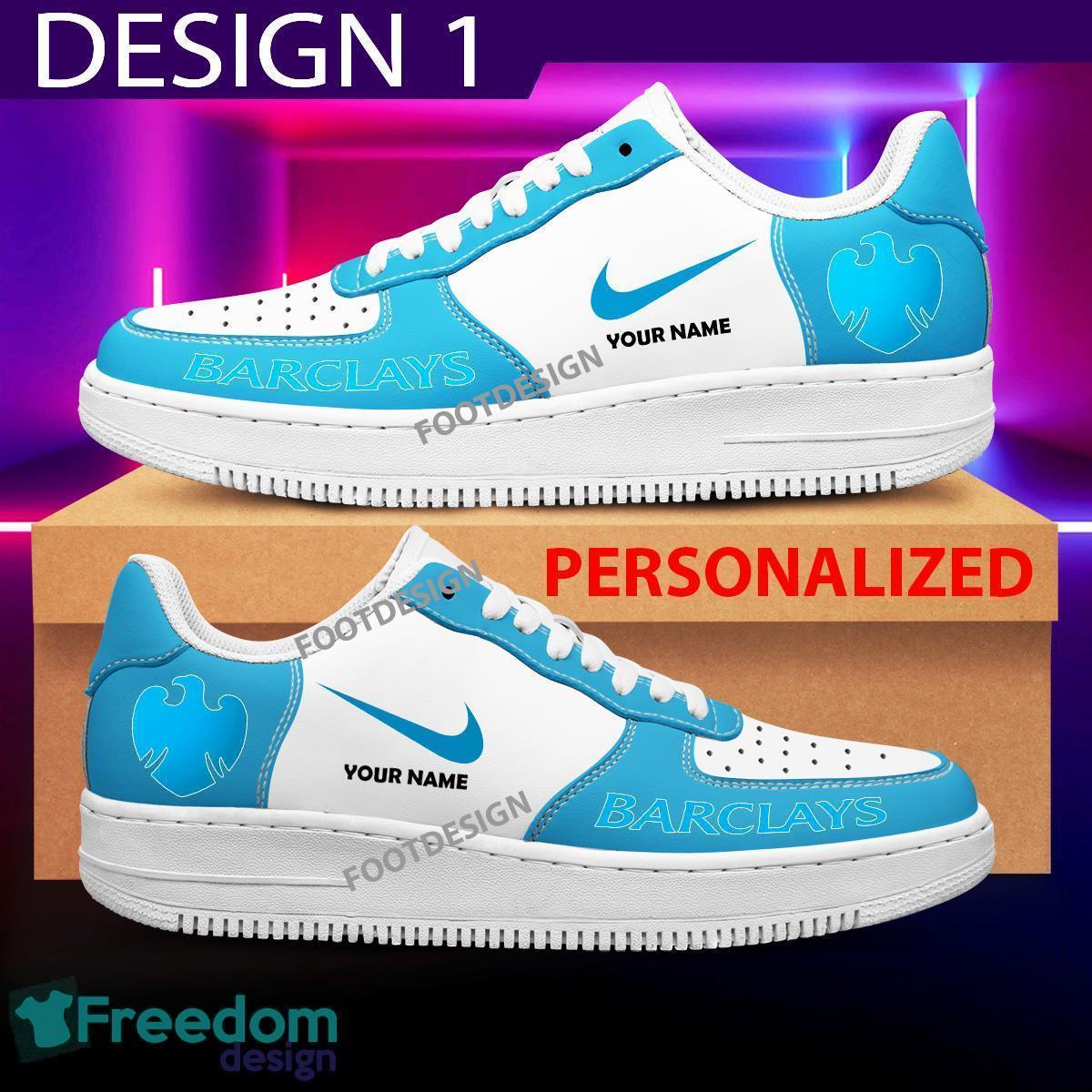 Custom Name Barclays Brand Air Force 1 Sneakers New Pattern For Fans Gift AF1 Shoes image Custom Name Barclays Brand Air Force 1 Sneakers New Pattern For Fans Gift AF1 Shoes - Brands Barclays Air Force 1 Sneakers Custom Name Photo 1