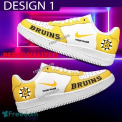 Custom Name Boston Bruins Teams Air Force 1 Shoes Design Gift AF1 Sneaker For Fans Custom Name Boston Bruins Teams Air Force 1 Shoes Design Gift AF1 Sneaker For Fans