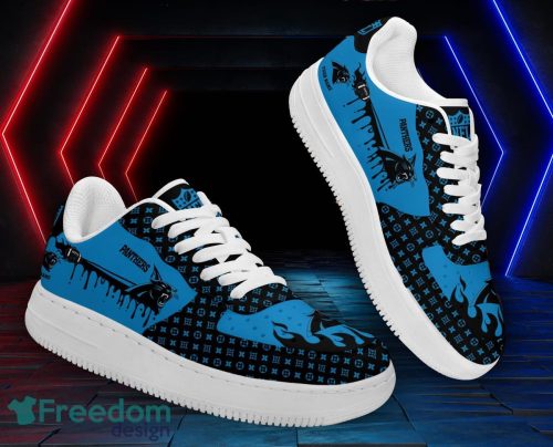 Custom Name Carolina Panthers Drip Sneakers Air Force Shoes For Fans Custom Name Product Photo 1