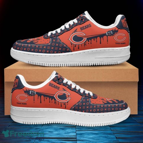 Custom Name Chicago Bears Drip Sneakers Air Force Shoes For Fans Custom Name Product Photo 2