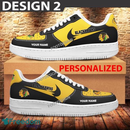 Custom Name Chicago Blackhawks Teams Air Force 1 Shoes Design Gift AF1 Sneaker For Fans - Chicago Blackhawks Air Force 1 Sneaker Personalized Style 2