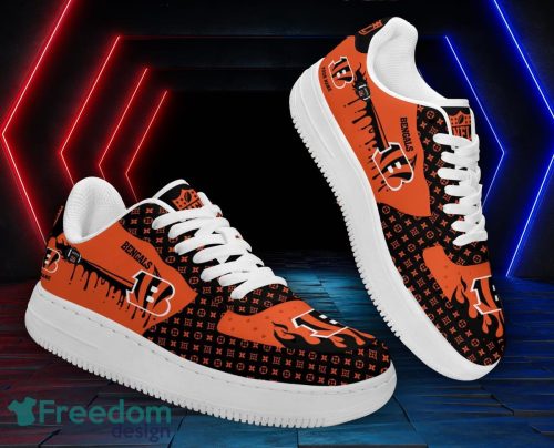 Custom Name Cincinnati Bengals Drip Sneakers Air Force Shoes For Fans Custom Name Product Photo 1