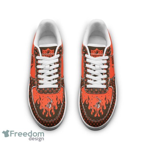 Custom Name Cleveland Browns Drip Sneakers Air Force Shoes For Fans Custom Name Product Photo 3