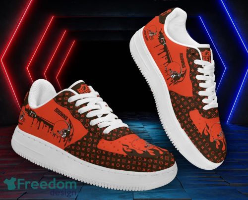 Custom Name Cleveland Browns Drip Sneakers Air Force Shoes For Fans Custom Name Product Photo 1