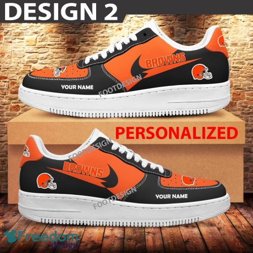 Custom Name Cleveland Browns Teams Air Force 1 Shoes Design Gift AF1 Sneaker For Fans - Cleveland Browns Air Force 1 Sneaker Personalized Style 2