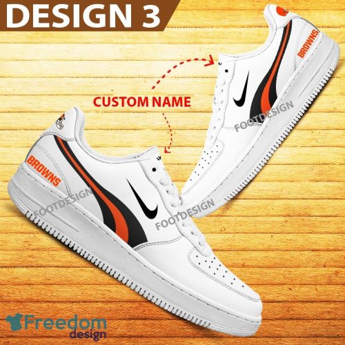 Custom Name Cleveland Browns Teams Air Force 1 Shoes Design Gift AF1 Sneaker For Fans - Cleveland Browns Air Force 1 Sneaker Personalized Style 3