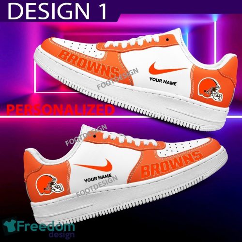 Custom Name Cleveland Browns Teams Air Force 1 Shoes Design Gift AF1 Sneaker For Fans - Cleveland Browns Air Force 1 Sneaker Personalized Style 1