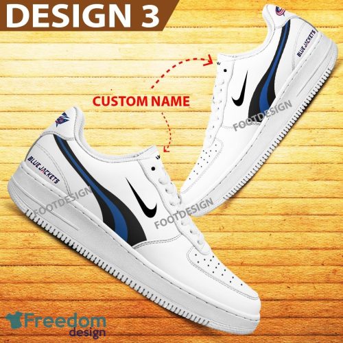 Custom Name Columbus Blue Jackets Teams Air Force 1 Shoes Design Gift AF1 Sneaker For Fans - Columbus Blue Jackets Air Force 1 Sneaker Personalized Style 3