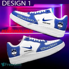 Custom Name Connecticut Huskies Teams Air Force 1 Shoes Design Gift AF1 Sneaker For Fans