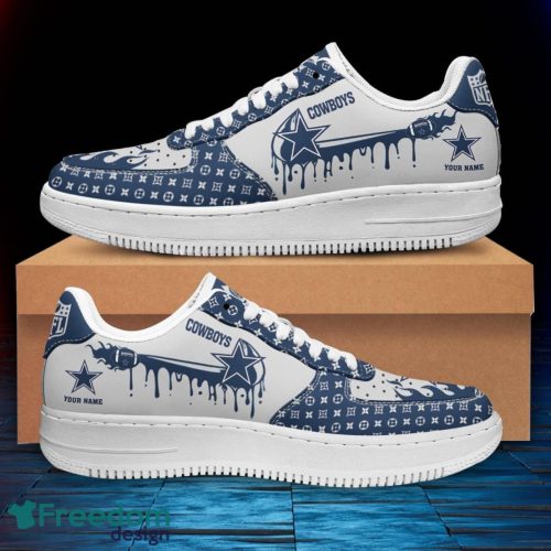 Custom Name Dallas Cowboys Drip Sneakers Air Force Shoes For Fans Custom Name Product Photo 2