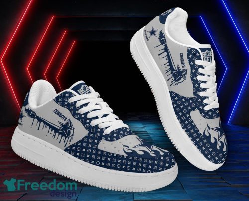 Custom Name Dallas Cowboys Drip Sneakers Air Force Shoes For Fans Custom Name Product Photo 1