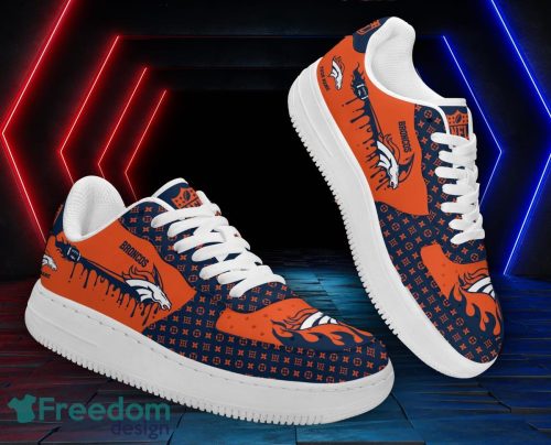 Custom Name Denver Broncos Drip Sneakers Air Force Shoes For Fans Custom Name Product Photo 1