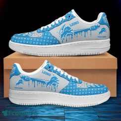 Custom Name Detroit Lions Drip Sneakers Air Force Shoes For Fans Custom Name Product Photo 2