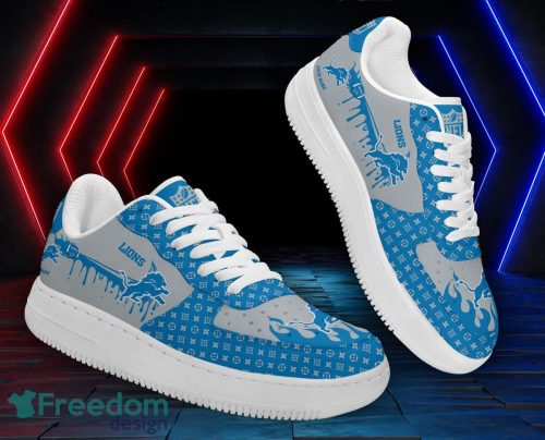 Custom Name Detroit Lions Drip Sneakers Air Force Shoes For Fans Custom Name Product Photo 1