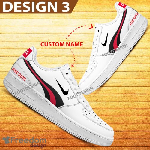 Custom Name Five Guys Brand Air Force 1 Sneakers New Pattern For Fans Gift AF1 Shoes - Brands Five Guys Air Force 1 Sneakers Custom Name Photo 3