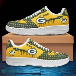 Custom Name Green Bay Packers Drip Sneakers Air Force Shoes For Fans Custom Name Product Photo 2