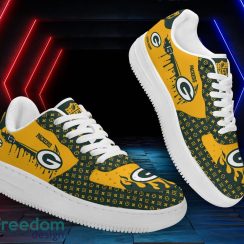 Custom Name Green Bay Packers Drip Sneakers Air Force Shoes For Fans Custom Name