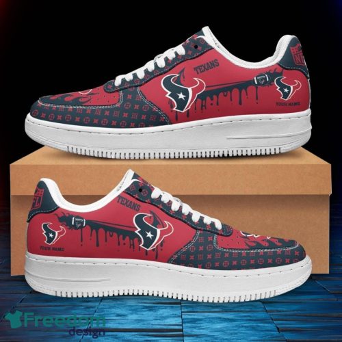 Custom Name Houston Texans Drip Sneakers Air Force Shoes For Fans Custom Name Product Photo 2