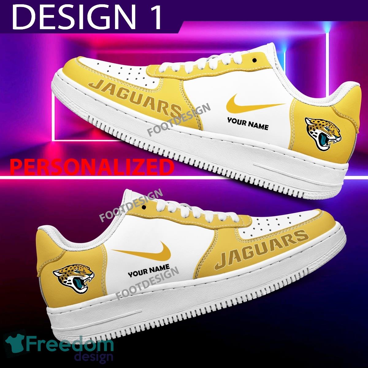 Custom Name Jacksonville Jaguars Teams Air Force 1 Shoes Design Gift AF1 Sneaker For Fans image Custom Name Jacksonville Jaguars Teams Air Force 1 Shoes Design Gift AF1 Sneaker For Fans - Jacksonville Jaguars Air Force 1 Sneaker Personalized Style 1