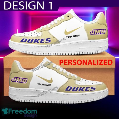 Custom Name James Madison Dukes Teams Air Force 1 Shoes Design Gift AF1 Sneaker For Fans - James Madison Dukes Air Force 1 Sneaker Personalized Style 1