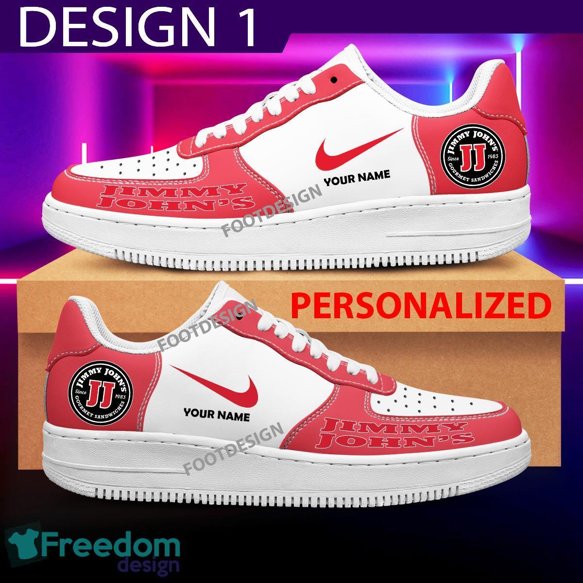 Custom Name Jimmy John's Brand Air Force 1 Sneakers New Pattern For Fans Gift AF1 Shoes image Custom Name Jimmy John's Brand Air Force 1 Sneakers New Pattern For Fans Gift AF1 Shoes