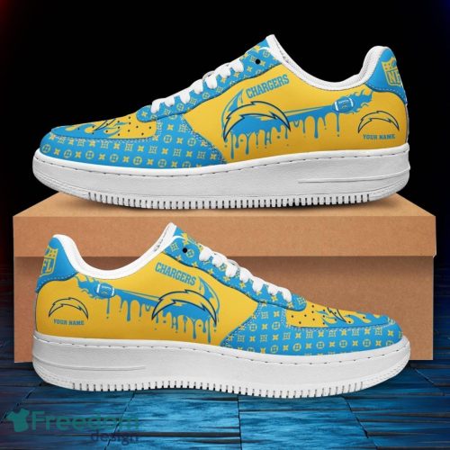 Custom Name Los Angeles Chargers Drip Sneakers Air Force Shoes For Fans Custom Name Product Photo 2