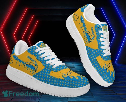 Custom Name Los Angeles Chargers Drip Sneakers Air Force Shoes For Fans Custom Name Product Photo 1