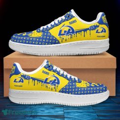 Custom Name Los Angeles Rams Drip Sneakers Air Force Shoes For Fans Custom Name Product Photo 2