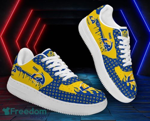 Custom Name Los Angeles Rams Drip Sneakers Air Force Shoes For Fans Custom Name Product Photo 1