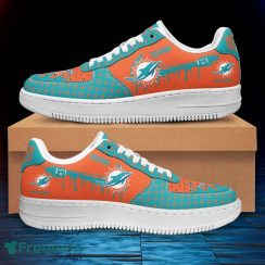 Custom Name Miami Dolphins Drip Sneakers Air Force Shoes For Fans Custom Name Product Photo 2