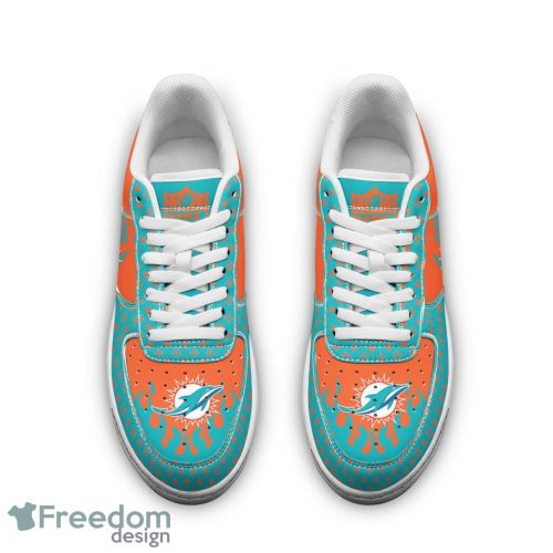 Custom Name Miami Dolphins Drip Sneakers Air Force Shoes For Fans Custom Name Product Photo 3