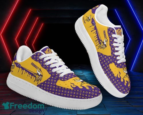 Custom Name Minnesota Vikings Drip Sneakers Air Force Shoes For Fans Custom Name Product Photo 1