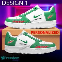 Custom Name Mountain Dew Brand Air Force 1 Sneakers New Pattern For Fans Gift AF1 Shoes