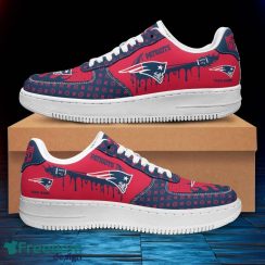 Custom Name New England Patriots Drip Sneakers Air Force Shoes For Fans Custom Name Product Photo 2