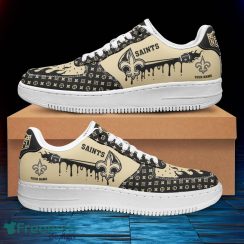 Custom Name New Orleans Saints Drip Sneakers Air Force Shoes For Fans Custom Name Product Photo 2