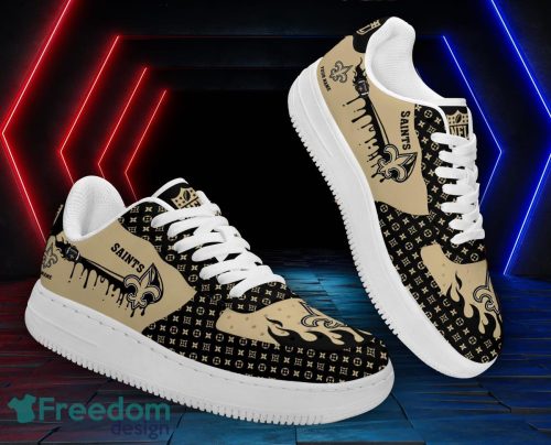 Custom Name New Orleans Saints Drip Sneakers Air Force Shoes For Fans Custom Name Product Photo 1