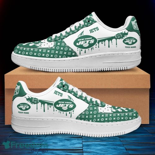 Custom Name New York Jets Drip Sneakers Air Force Shoes For Fans Custom Name Product Photo 2