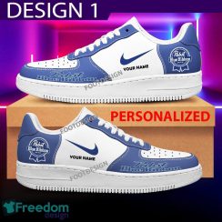 Custom Name Pabst Blue Ribbon Brand Air Force 1 Sneakers New Pattern For Fans Gift AF1 Shoes