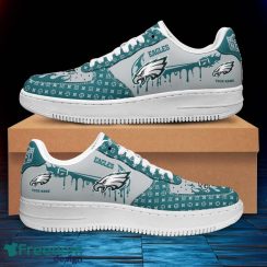 Custom Name Philadelphia Eagles Drip Sneakers Air Force Shoes For Fans Custom Name Product Photo 2