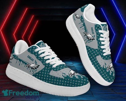 Custom Name Philadelphia Eagles Drip Sneakers Air Force Shoes For Fans Custom Name Product Photo 1