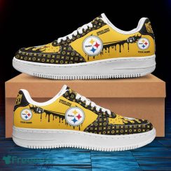 Custom Name Pittsburgh Steelers Drip Sneakers Air Force Shoes For Fans Custom Name Product Photo 2