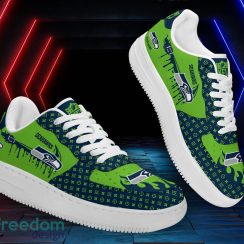 Custom Name Seattle Seahawks Drip Sneakers Air Force Shoes For Fans Custom Name