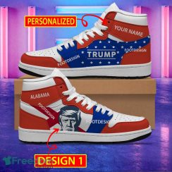 Custom Name State Flag Alabama Trump Vote Air Jordan Hightop Shoes Custom Name State Flag Alabama Trump Vote Air Jordan Hightop Shoes