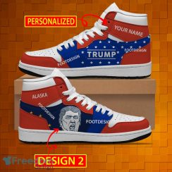 Custom Name State Flag Alaska Trump Vote Air Jordan Hightop Shoes - State Flag Alaska Trump Vote AJ1 Sneaker Personalized Photo 2
