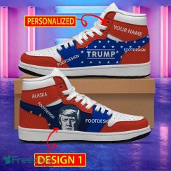 Custom Name State Flag Alaska Trump Vote Air Jordan Hightop Shoes Custom Name State Flag Alaska Trump Vote Air Jordan Hightop Shoes